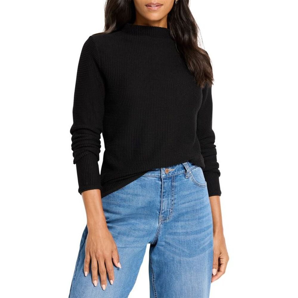 Nic+Zoe Womens Pixel Knit Sweater, Black